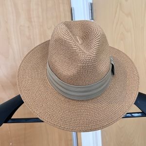 Wide-Brim Straw Panama Roll-up Hat, SPF 50